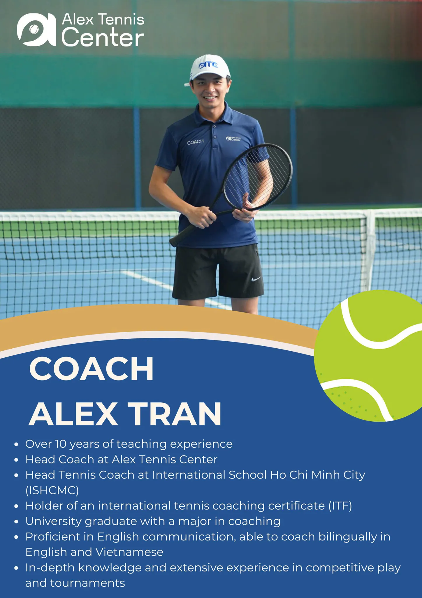 🎾 Tennis with Head Coach from ISHCMC international school 💯 - 1