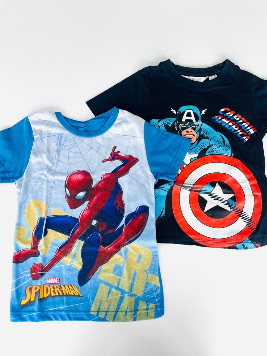 Children's character t-shirt set (Captain America & Spider-Man) for sale 👕