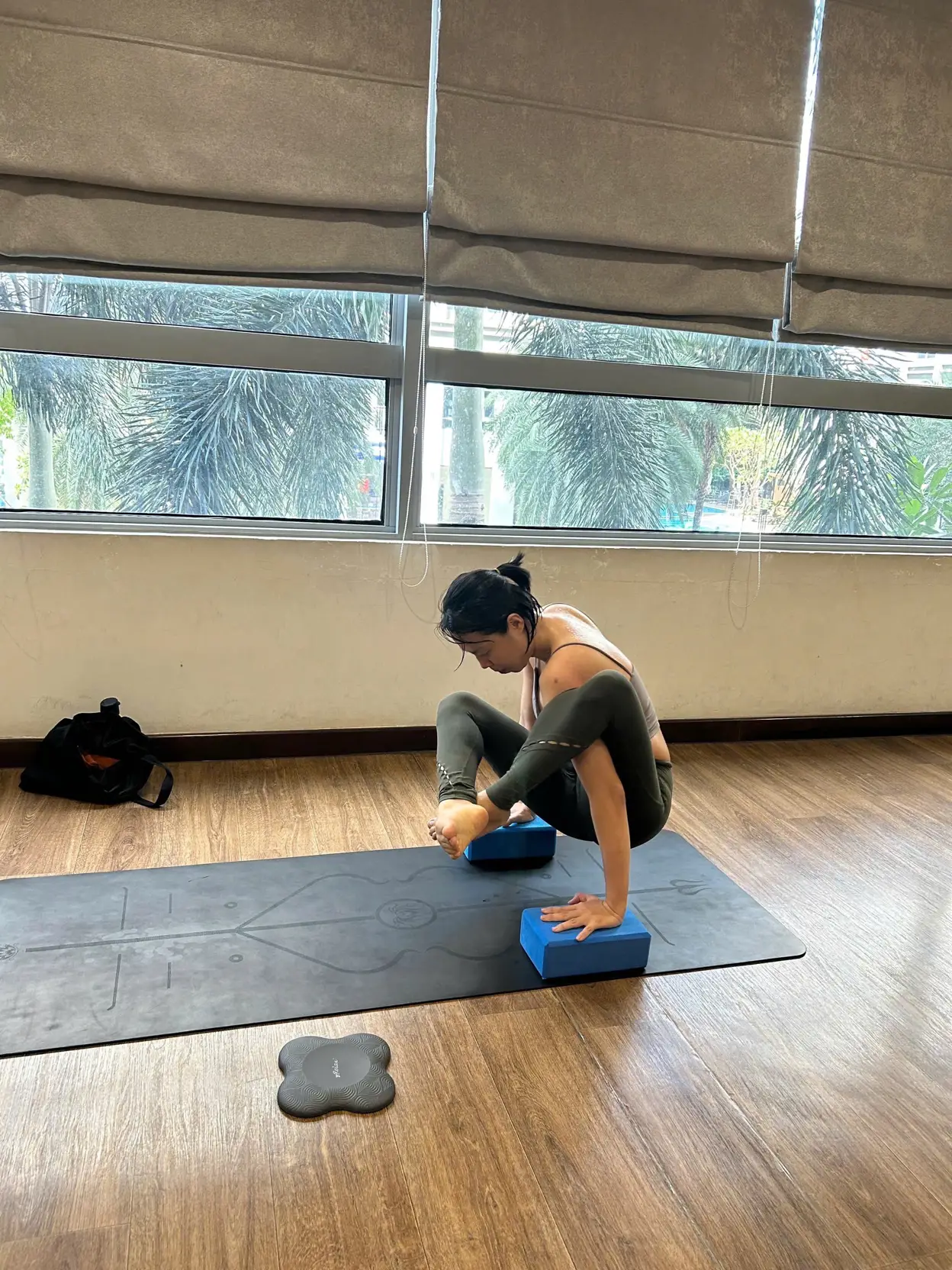 Therapeutic yoga class for lower back and neck pain relief