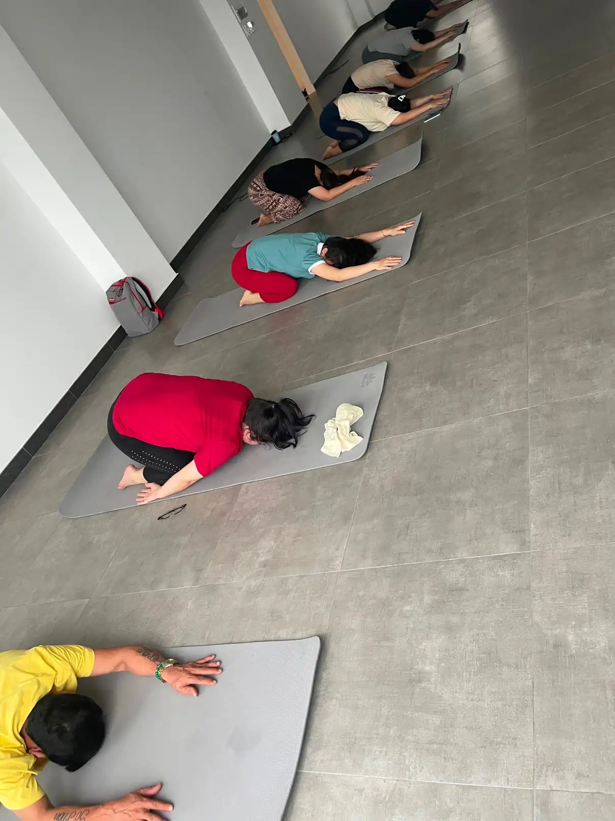 Therapeutic yoga class for lower back and neck pain relief