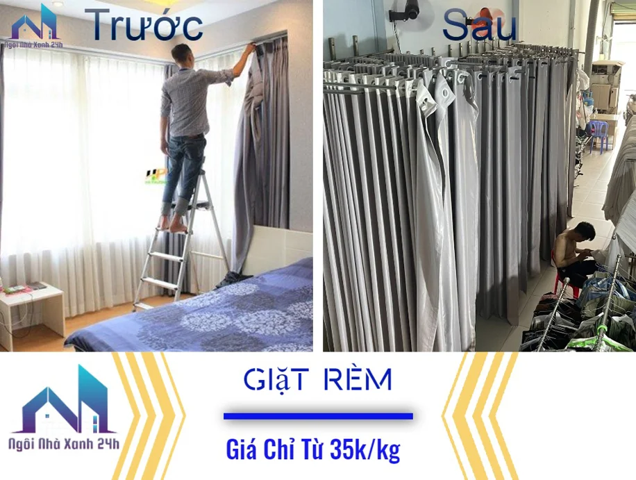 Professional curtain cleaning service at home in District 2 – Green House 24h - 3
