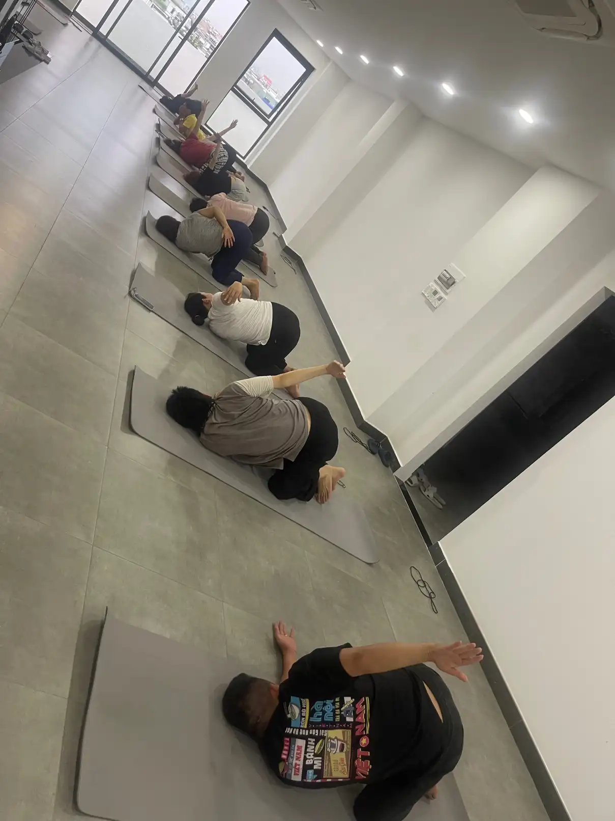 Therapeutic yoga class for lower back and neck pain relief
