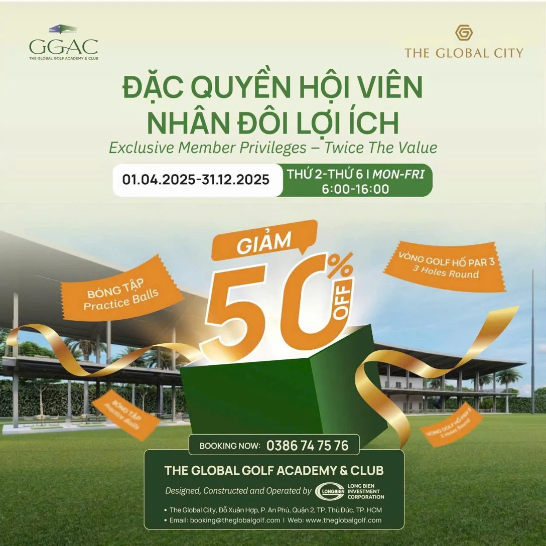 ⛳ [REMINDER] ƯU ĐÃI 50% DÀNH RIÊNG CHO HỘI VIÊN CLB VẪN ĐANG DIỄN RA!
Hội viên của The Global Golf Academy & Club (GGAC) đừng bỏ lỡ đặc quyền siêu hấp dẫn đang được áp dụng đến 31/12/2025:
🎯 GIẢ ... | Principal.Joo